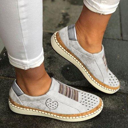 All Season Pu Flat Heel Sneakers