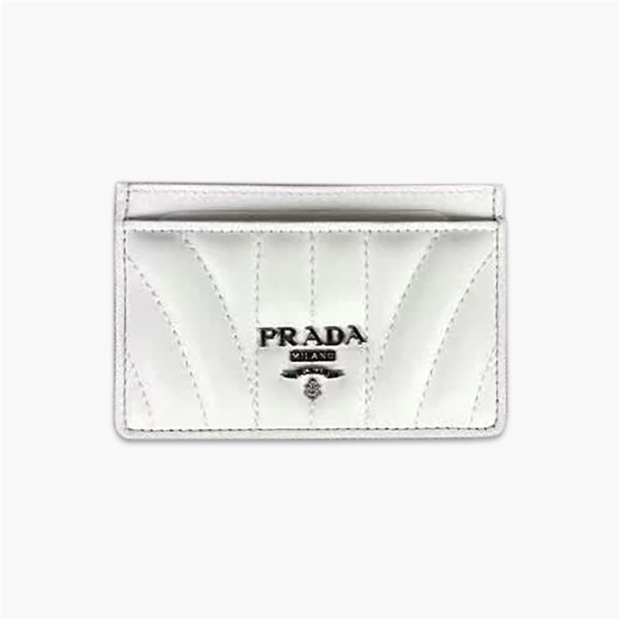 【原版皮】普拉达/Prada 卡夹，选用纳帕牛皮裁制而成，点缀散字唛徽标，精湛走线均匀整齐，款号：1MC208