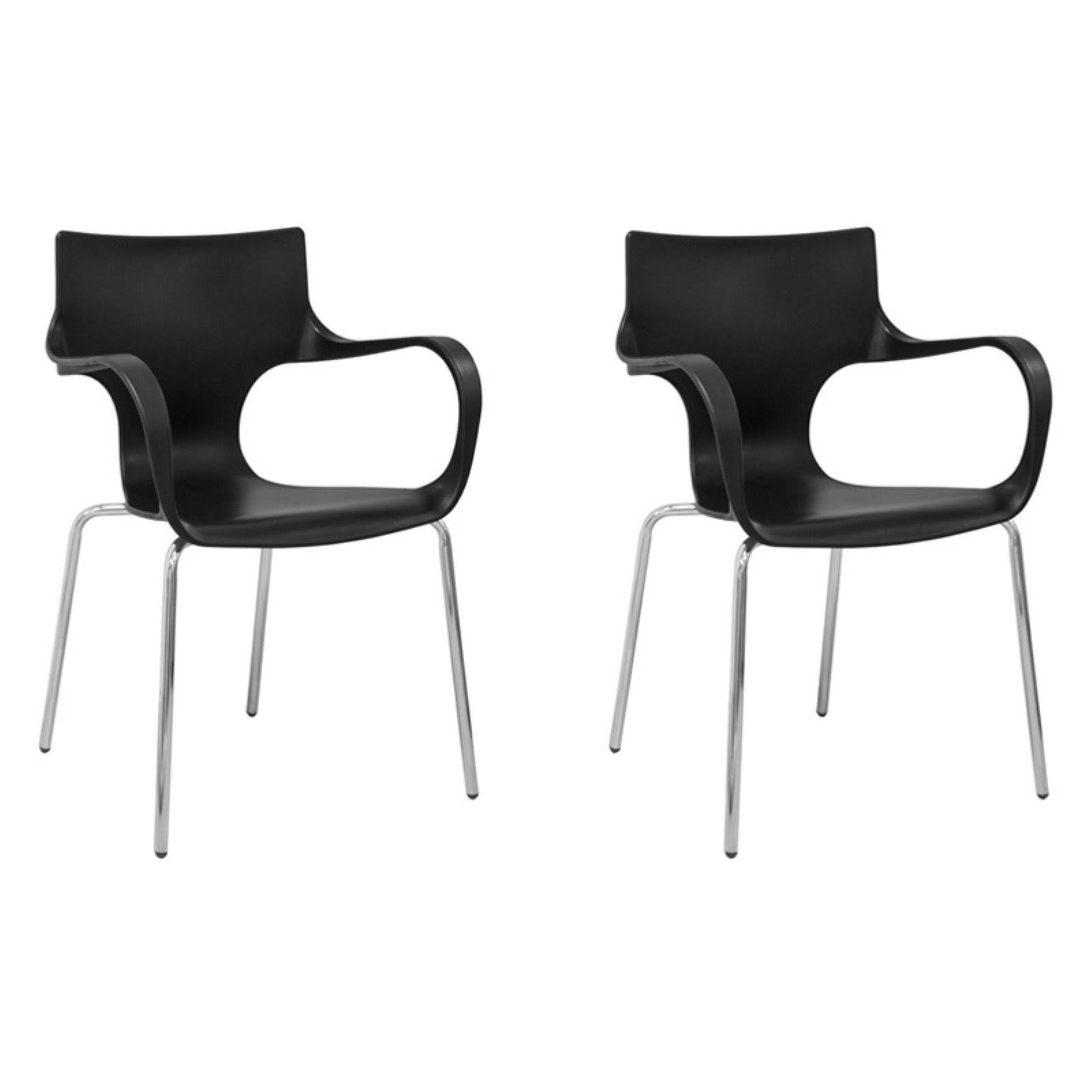 Mod Made Phin Chair, Black, Set of 2