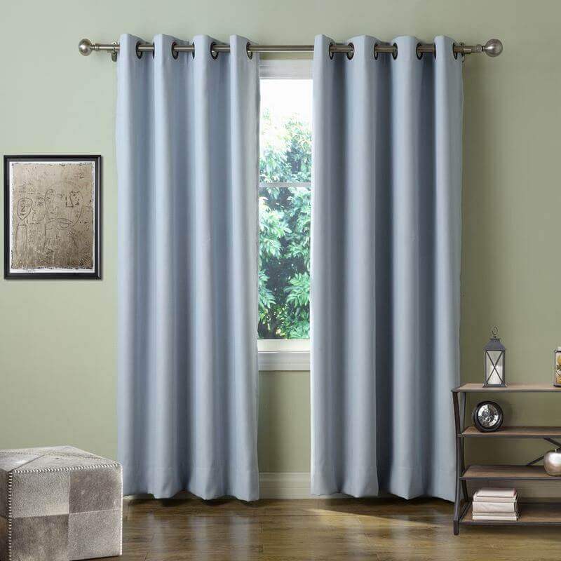 Set of 2 Antique Bronze Grommet Thermal Insulated Blackout Curtain Paz