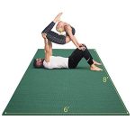 GXMMAT Extra Large Yoga Mat 6��x8��x7mm, Thick Workout Mats for Home Gym Flooring, Non-Slip Quick Resilient Barefoot Exercise Mat- Green