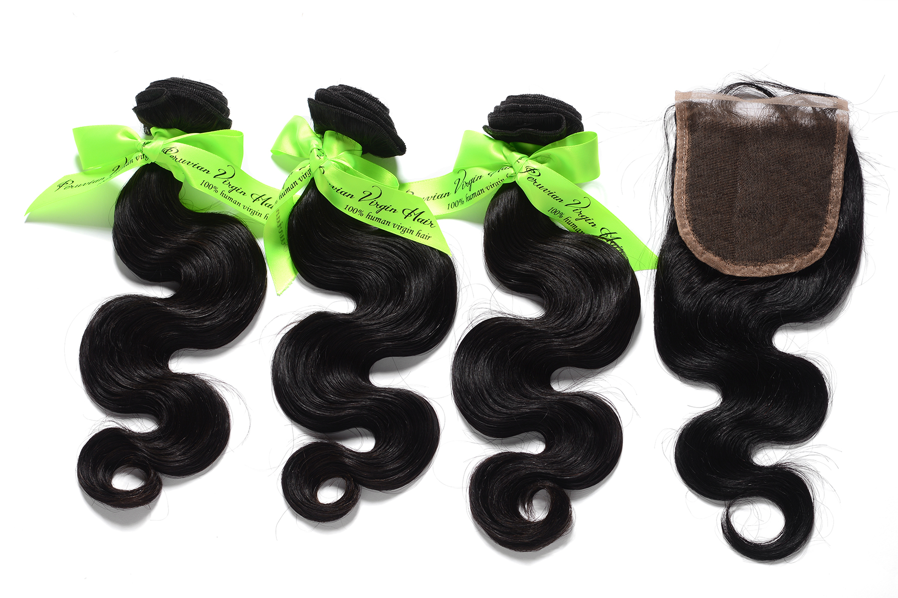 8A,Body Wave,1 Piece Lace Top Closure and 3Pcs Hair Bundle 100% Peruvian Virgin Hair Weft,4pcs/lot 1
