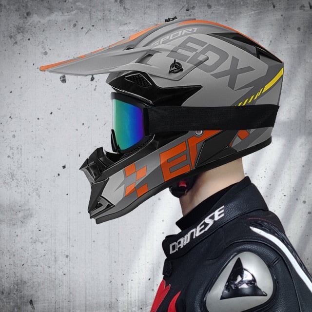 Gift Goggles Motocross Adult Motocross Helmet ATV SUV Downhill Mountain Bike DH Hood Helmet Cross Helm Capacetes DOT Approved