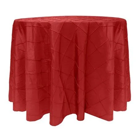 Ultimate Textile Embroidered Pintuck Taffeta 90-Inch Round Tablecloth