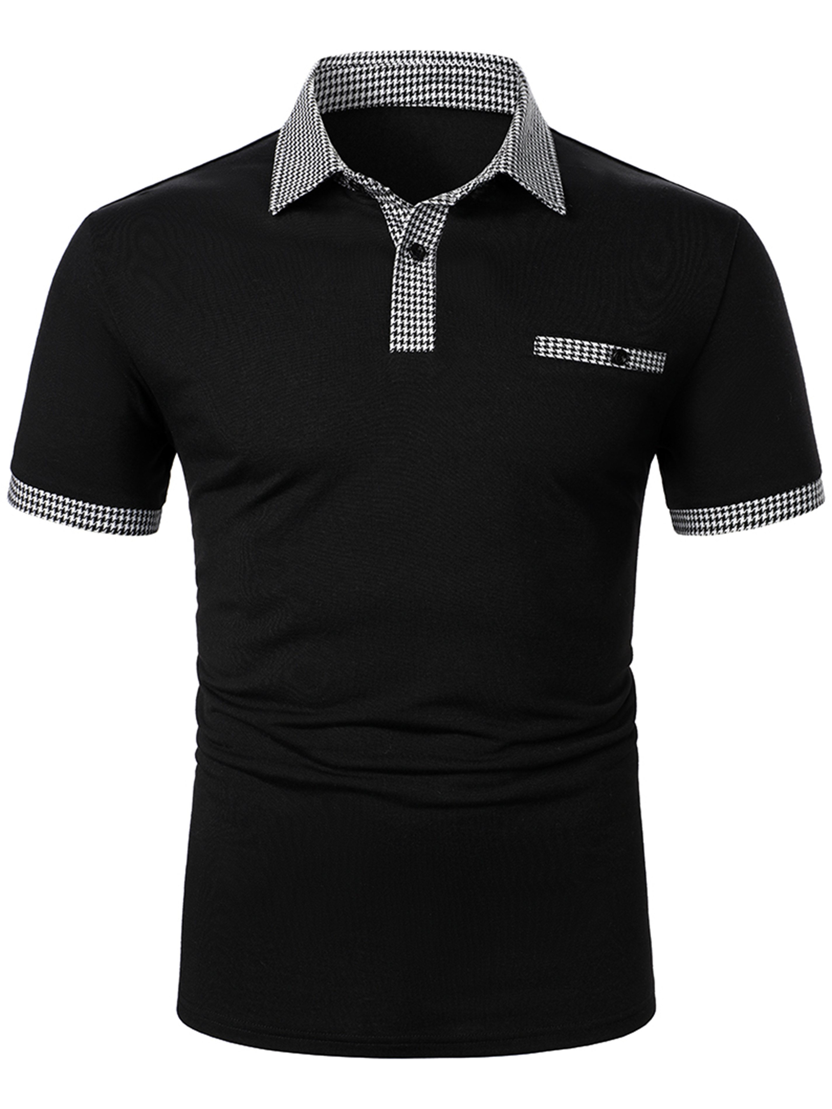 Men's Plaid Insert Polo Shirt