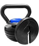Adjustable Kettlebell Weights Sets Cast Iron 10-40 lb Kettlebells for Home Gym- Blue & Black