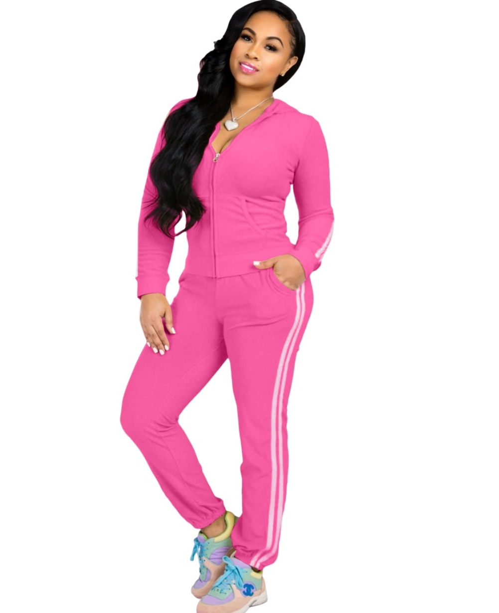 Fall Blank Pockets Hoodie Tracksuit