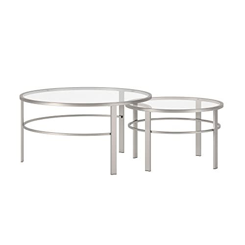 Henn&Hart Coffee Table with Satin Nickel finish