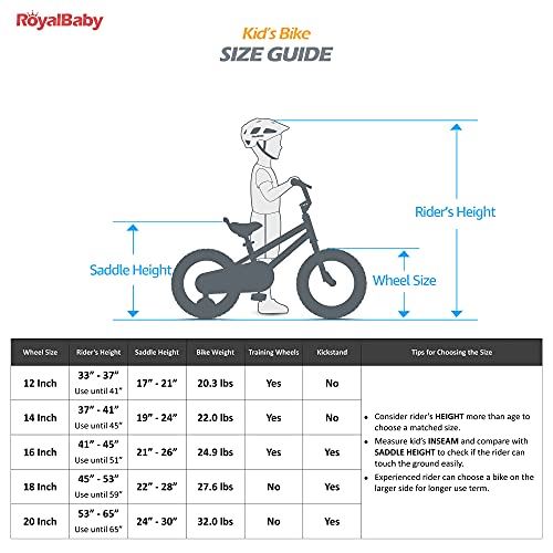 RoyalBaby Kids Bike Boys Girls Freestyle BMX Bicycle with Training Wheels