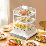 Three Layer Electric Steamer Kitchen Steam Cooker Multifunctional Pot Dumplings Food Warmer