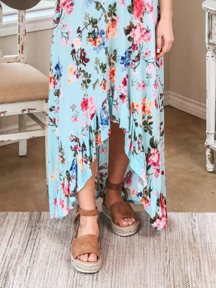 A-Line Cotton-Blend Crew Neck Sleeveless Dresses