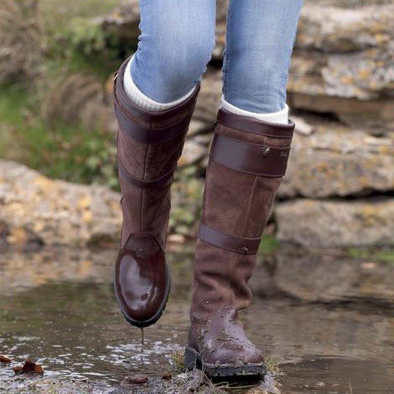 Low Heel Belt Buckle Riding Boots Plus Size Split Joint Boots