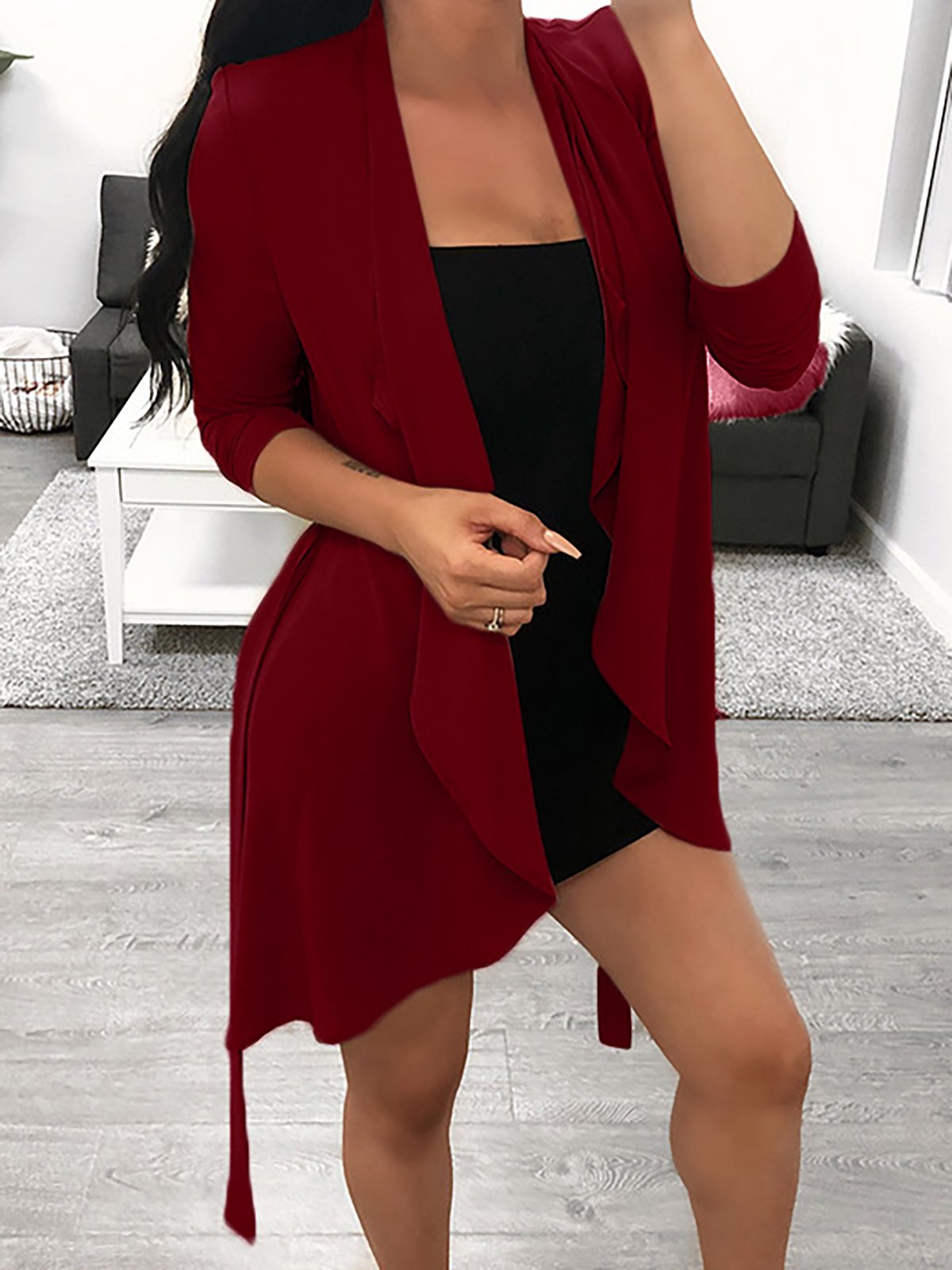 Long Sleeve Solid Casual Cardigan