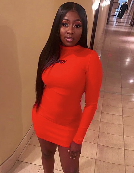 Party Sexy Print Tight Long Sleeve Shirt Dress