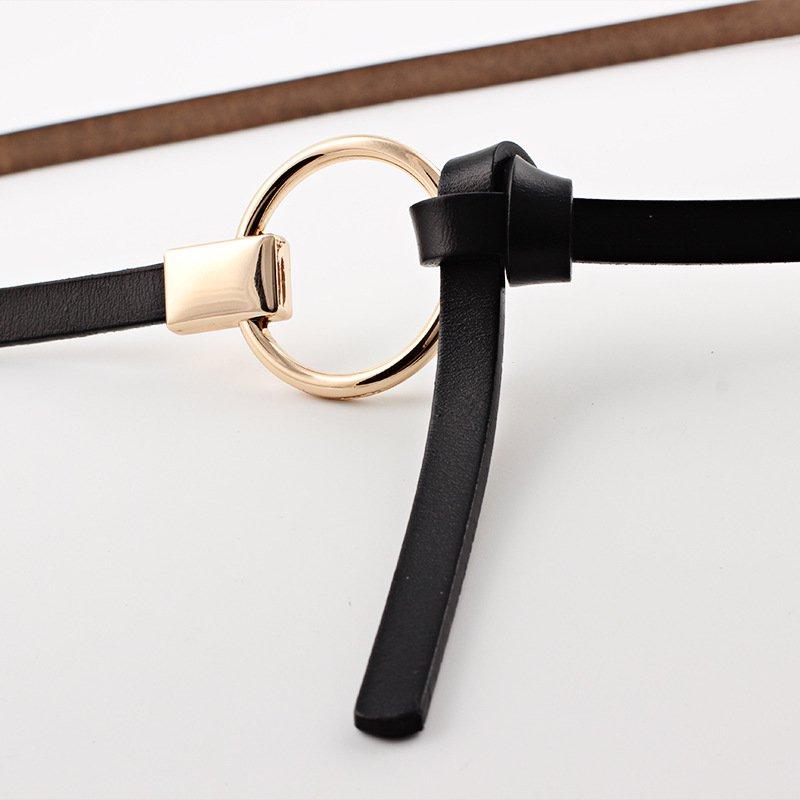 Women Casual Plain Split Leather Belt