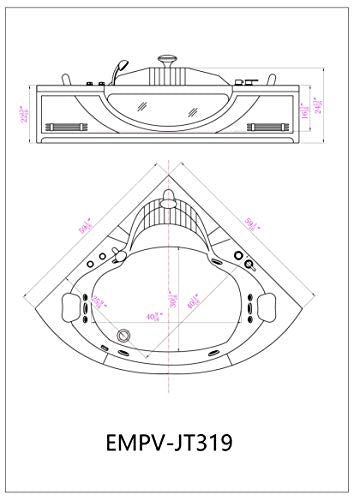 EMPV-JT319 Massage Bathtub, 59 Inch, Glossy White