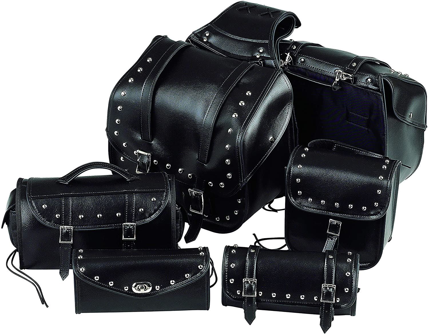 6pc Heavy-Duty Waterproof Pvc Motorcycle Bag Set Quick Releases