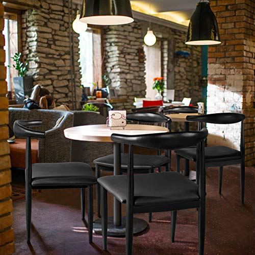 Dining Chairs Armless with Backrest Modern Kitchen Chairs Metal Legs