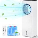 8H Timer, Remote Control Evaporative Air Cooler for Home Office with 4 Modes