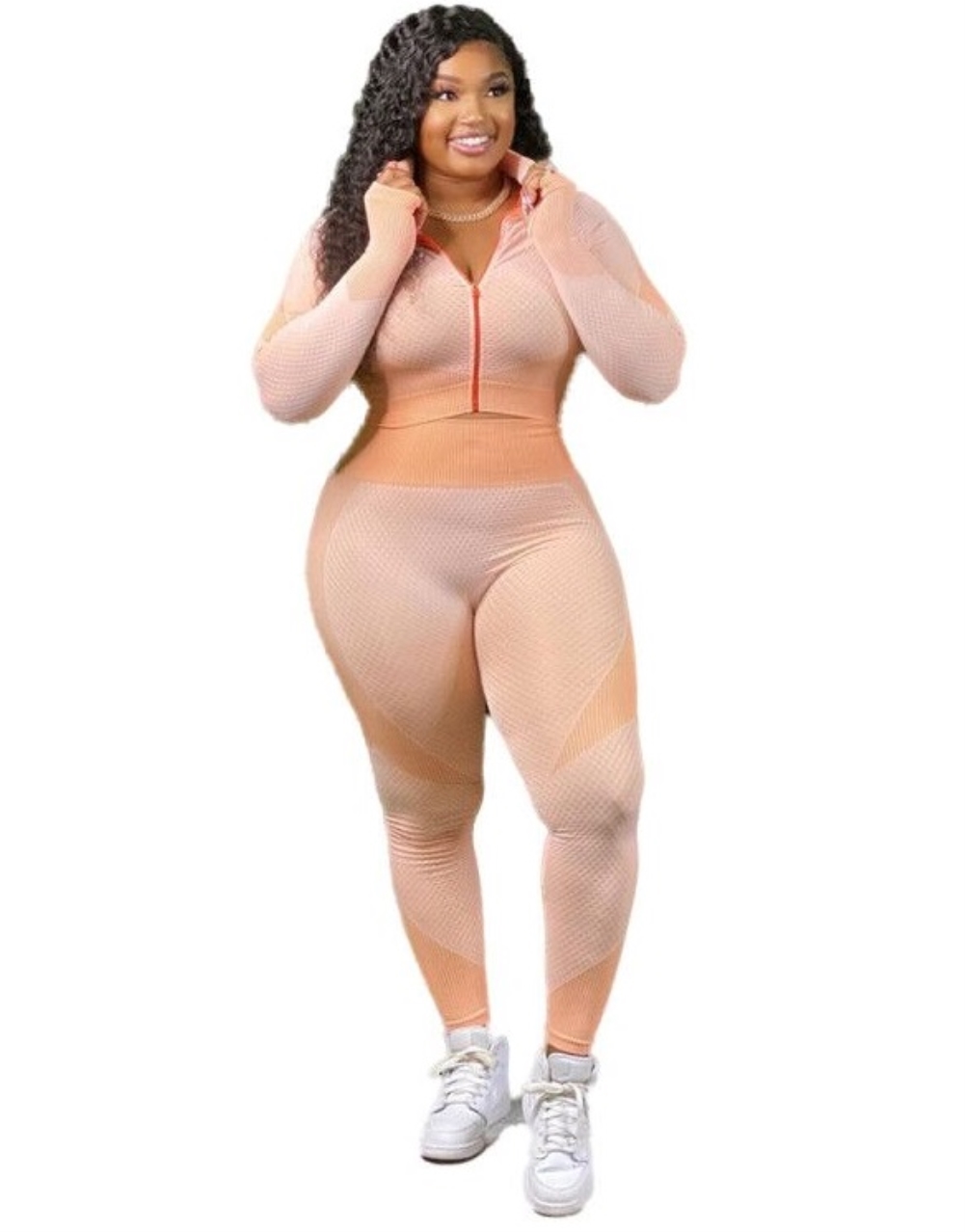 Autumn Contrast Two Piece Tight Jogging Set