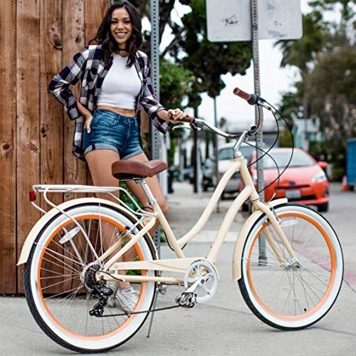 Women’s 7-Speed Step-Through Hybrid Cruiser Bicycle