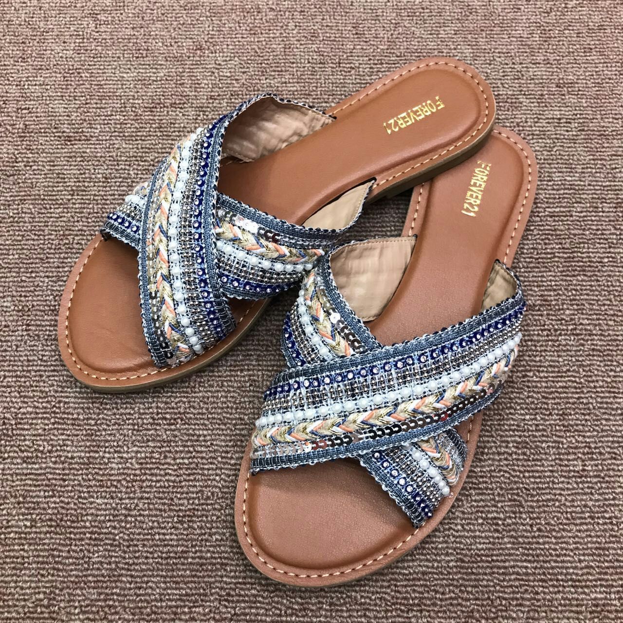 Women Crisscross Buckle Microfiber Leather Spring/fall Beach Slippers