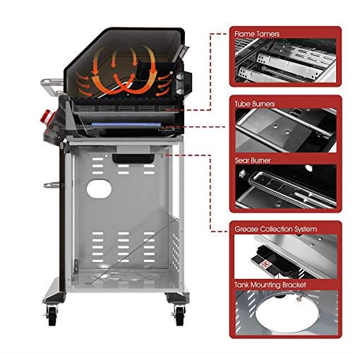 Royal Gourmet GA5403C Premier 5 BBQ Propane Gas Grill with Rotisserie Kit