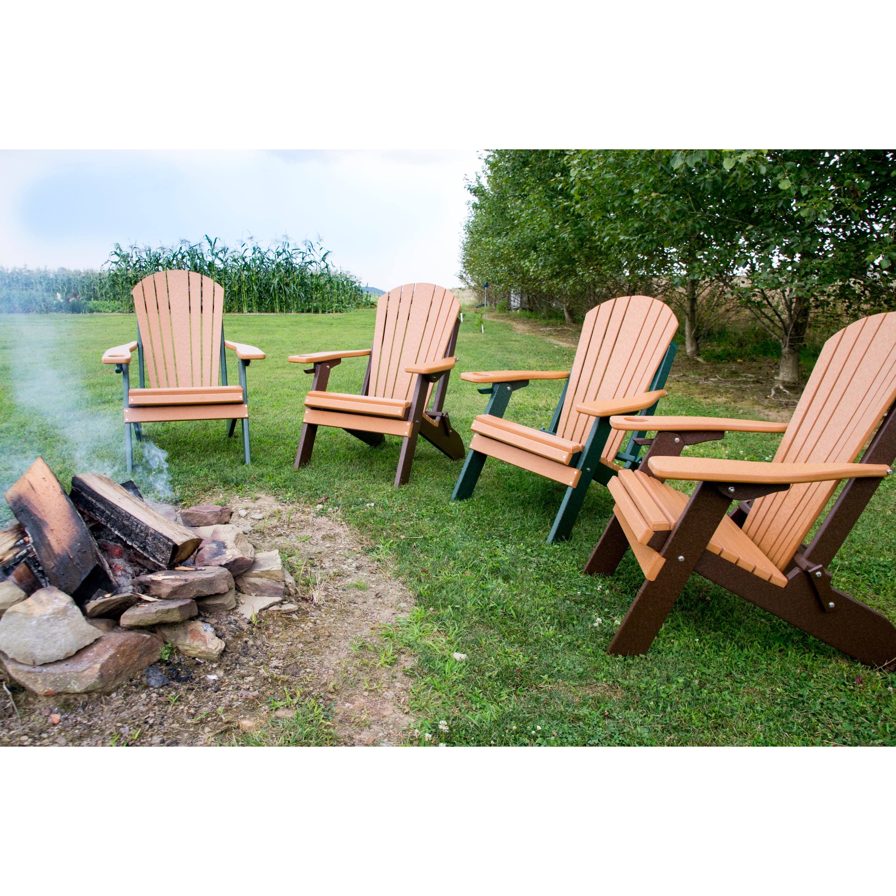 Folding Adirondack Chair - Eagle Collection - Cedar/Brown