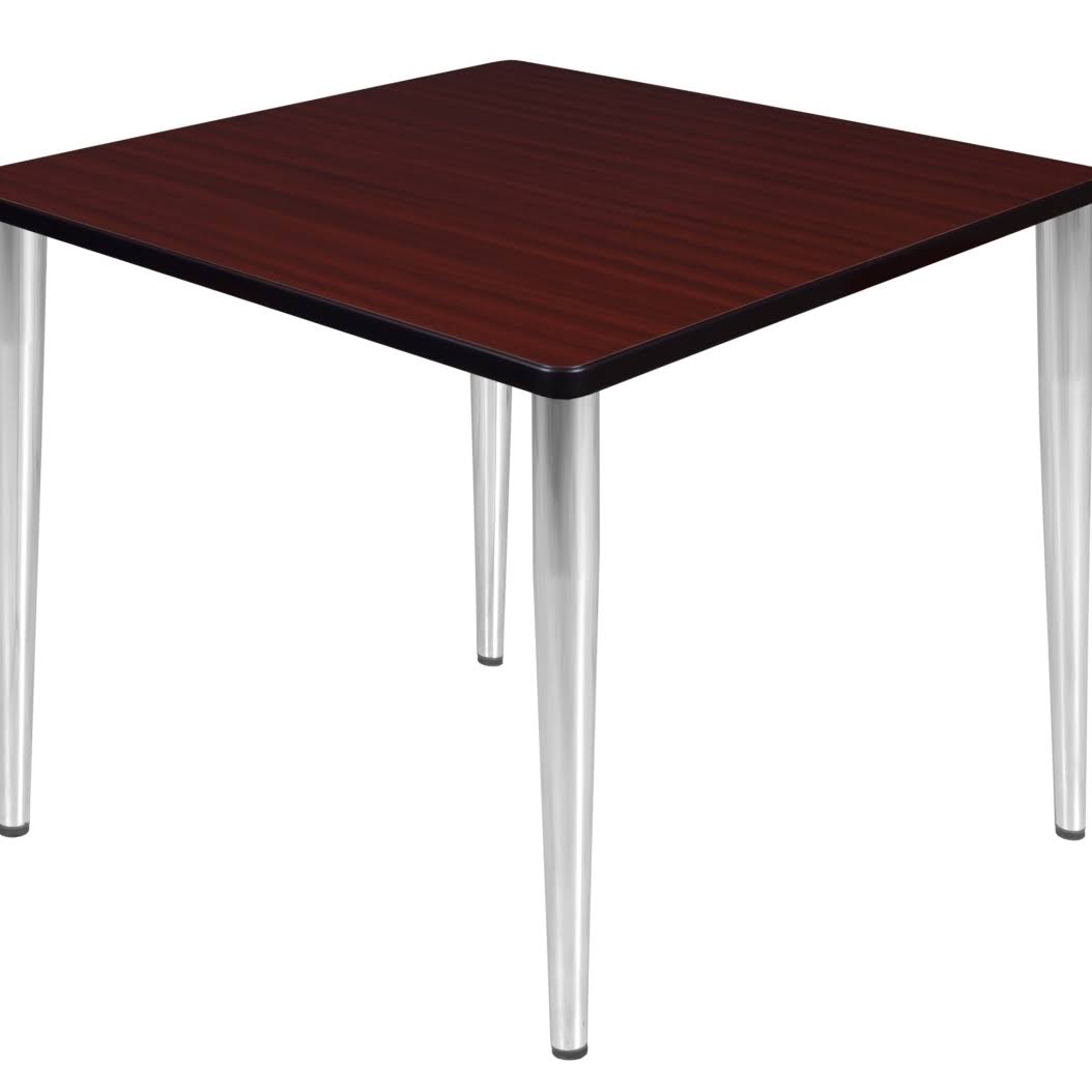 Regency TPL3636MHCM 36 in. Kahlo Square Tapered Leg Table Mahogany Chrome