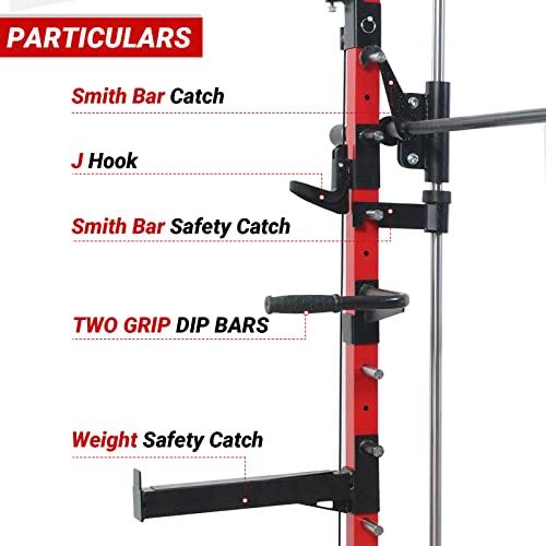 Mikolo Smith Machine Cage,1600LBS Power Rack Cage with LAT Pull-Down System and Weight Bar, Multi-Functional