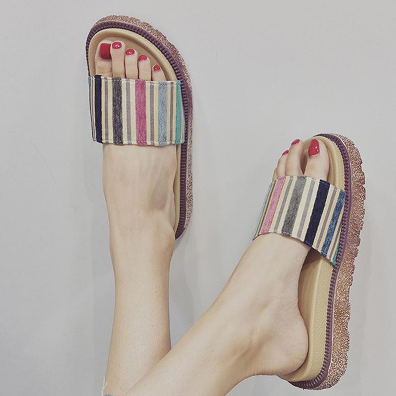 Women Creepers Slippers Casual Comfort Peep Toe Shoes