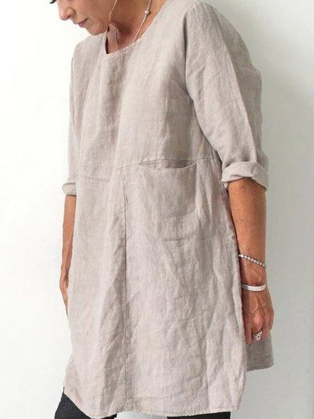 Cotton Crew Neck Short Sleeve Dresses