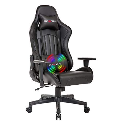 Massage Gaming Chair for Adults with Headrest and Lumbar Support