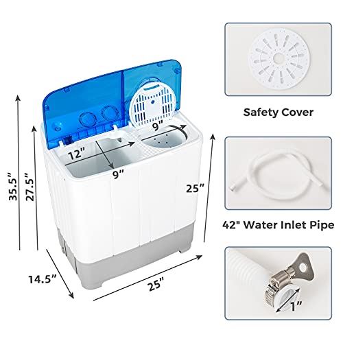 Dryer Combo, 22lbs Capacity 13.2 lbs Washing 8.8 lbs Spinning, w/Timer