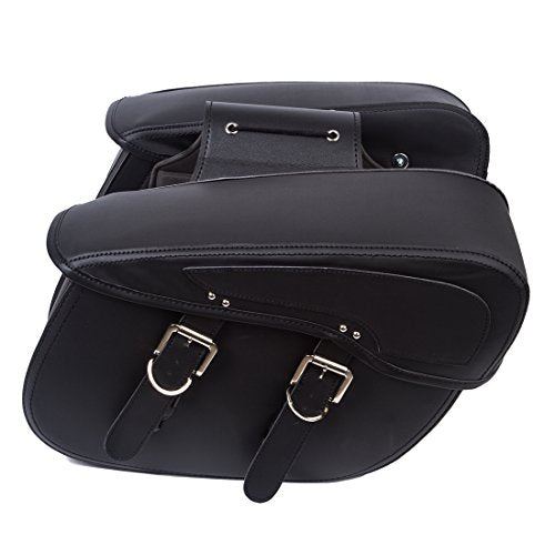 2PC Waterproof Motorcycle Synthetic Leather Saddlebag w/ 2-Strap