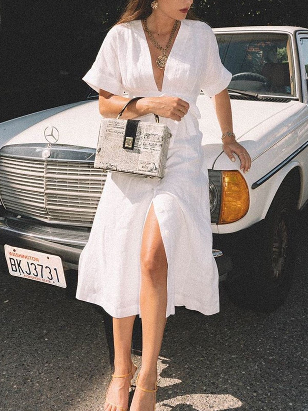 Cotton Vintage Casual Plus Size Dress