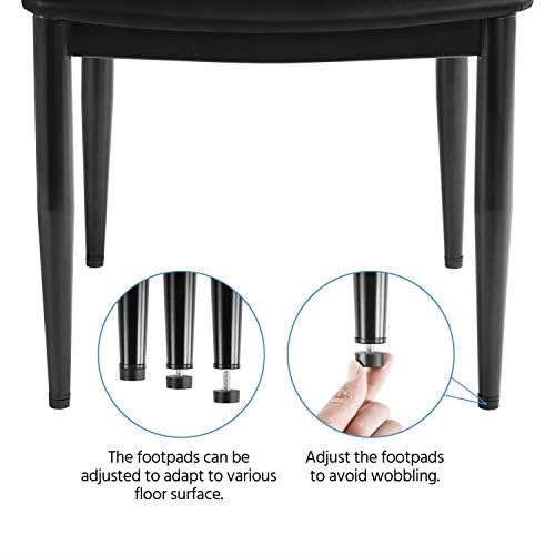 Dining Chairs Armless with Backrest Modern Kitchen Chairs Metal Legs