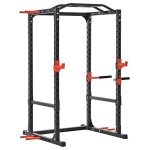 Soozier Power Tower Squat Cage, Adjustable Multi-Function Home Gym Equipment