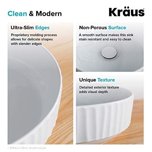 Ceramic Above counter Round Bathroom Sink, 15.75 x 15.75 x 4.75 inches