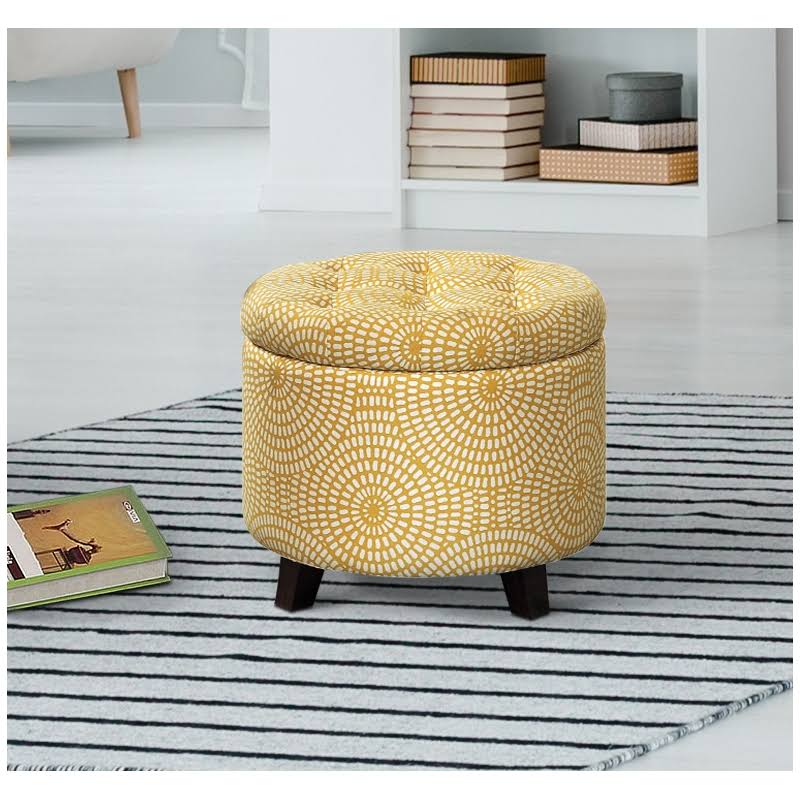 Pemberly Row Wood Storage Ottoman in Yellow - PR-4753-2018752