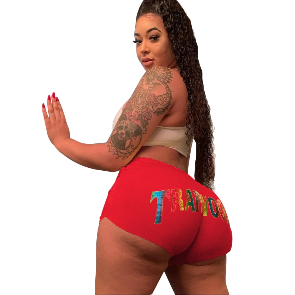 Sexy Fitness Print Jogger Shorts