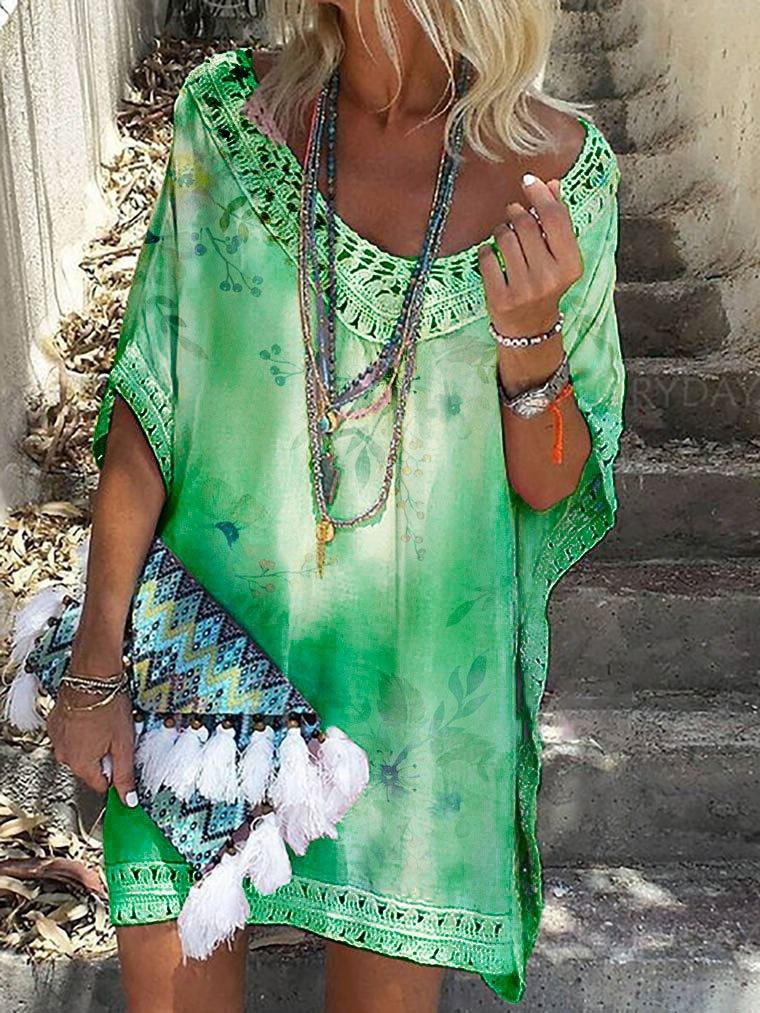 Shift Holiday Half Sleeve Cutout Casual Dresses