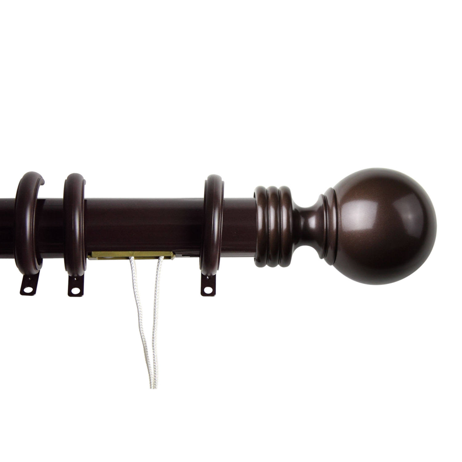 Rod Desyne Sphere Traverse Adjustable Curtain Rod, One Size , Brown