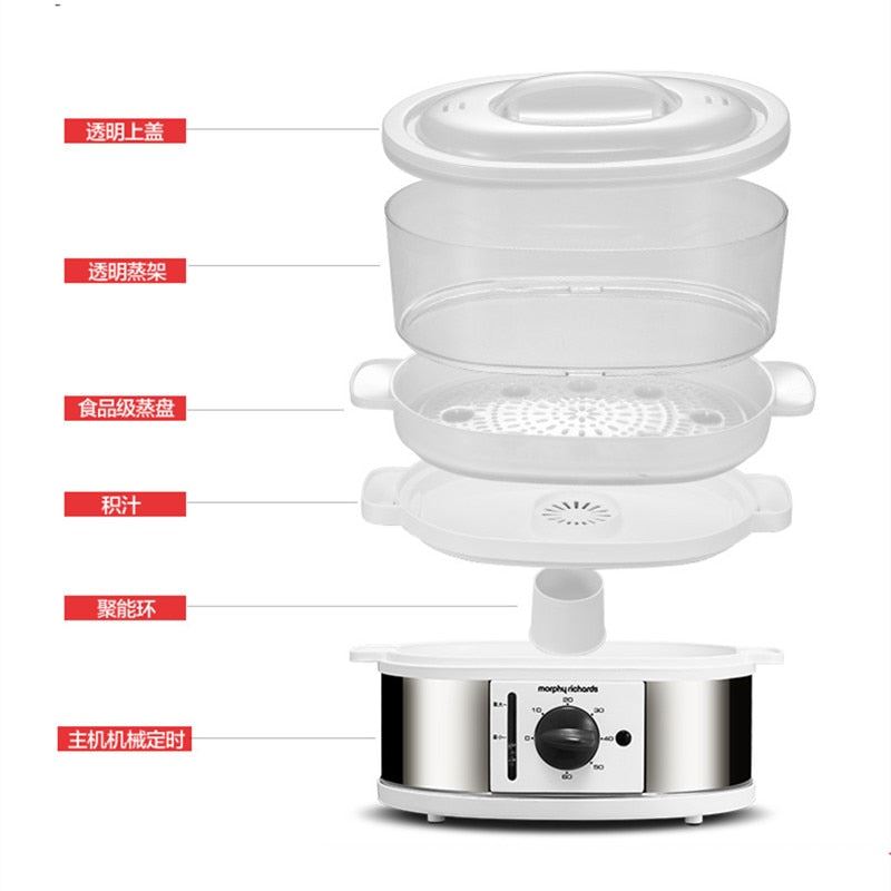 Electric Steamer Transparent Steamer Three-layer Electric Pot Steamer Cooker Warmer Food
