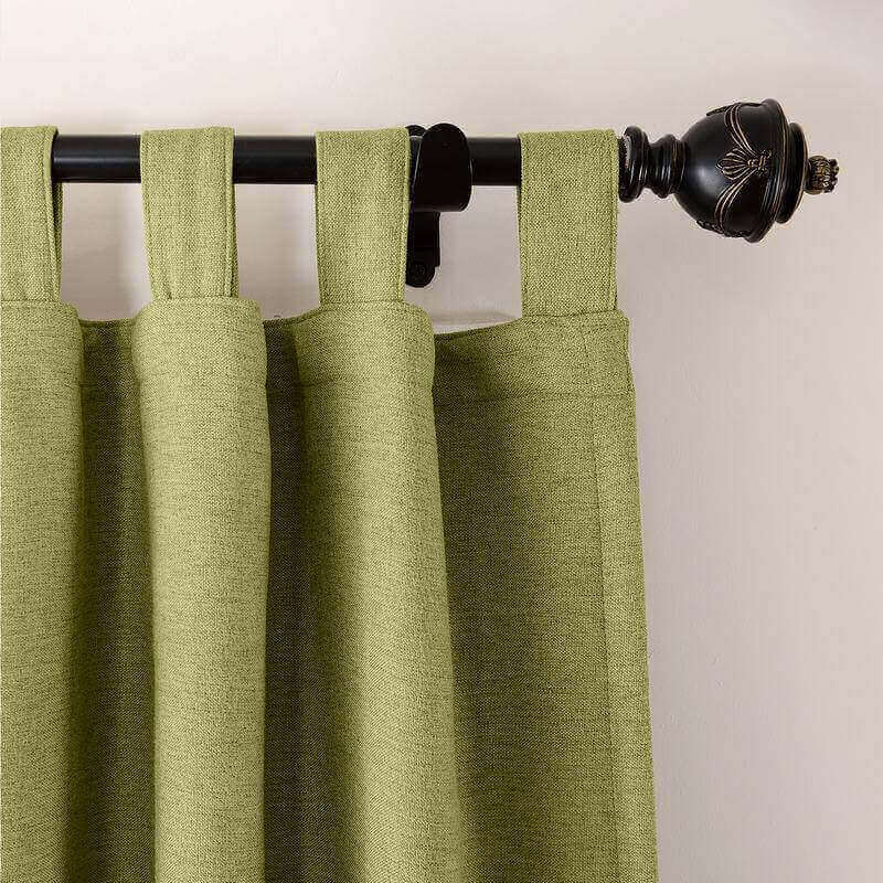 CUSTOM Olive Green Luxury Textured Faux Linen Curtain