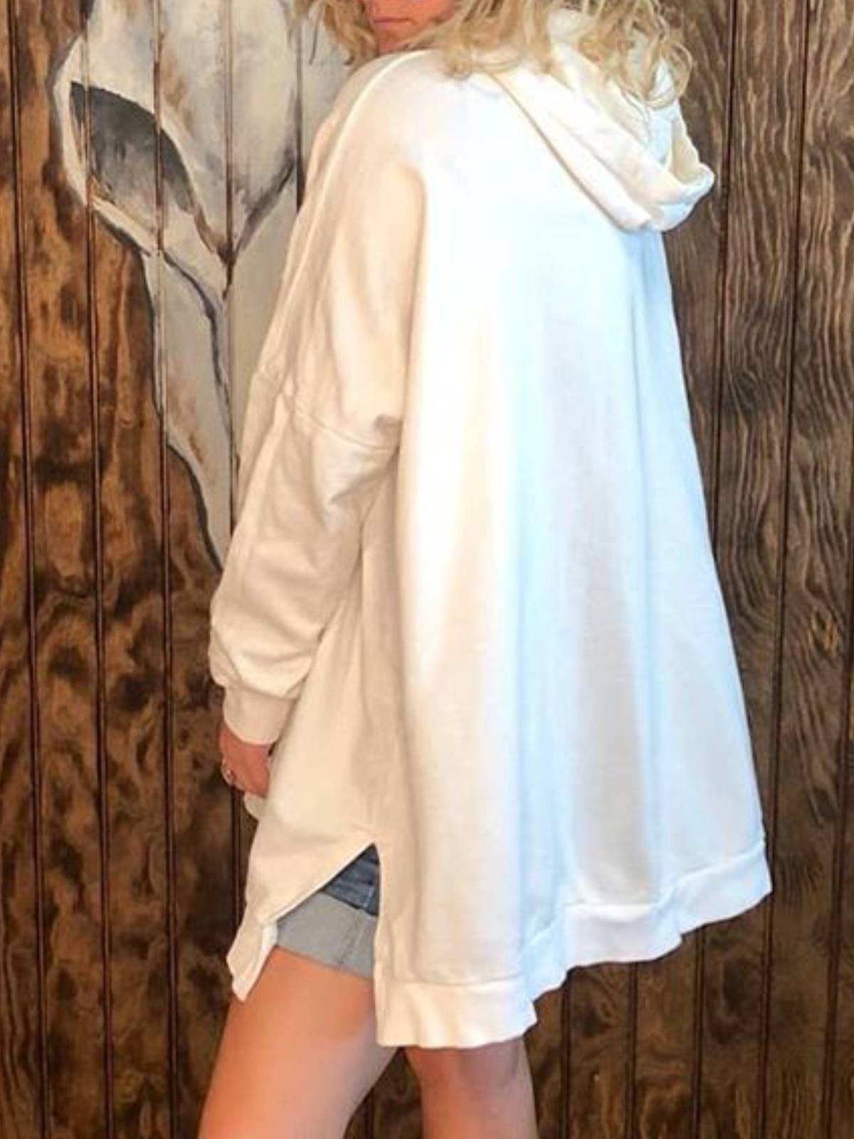 White Casual Crew Neck Shirts & Tops