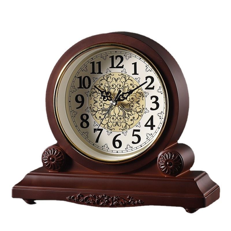 Desktop Table Clock Retro Silent Watches Antiques Luxury Decor Desk Clocks For Living Room