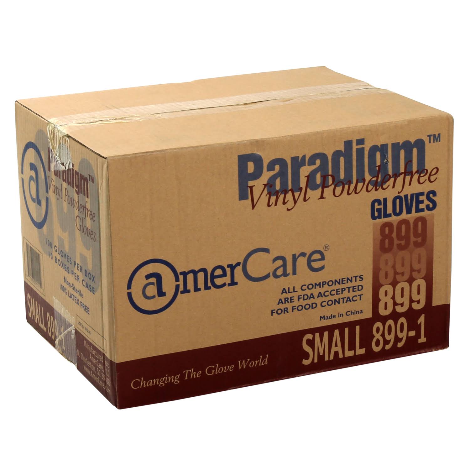 Amercare Paradigm Vinyl Gloves, Powder-Free, Large, Case of 1000