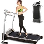 Electric Folding Treadmill for Small Spaces, Ultra-Quiet Portable Exercise Running Machine for Home Workout, Fitness Equipment for Men and Women- Gray
