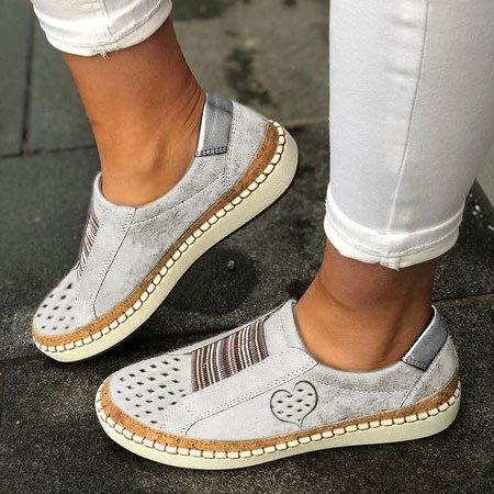 All Season Pu Flat Heel Sneakers
